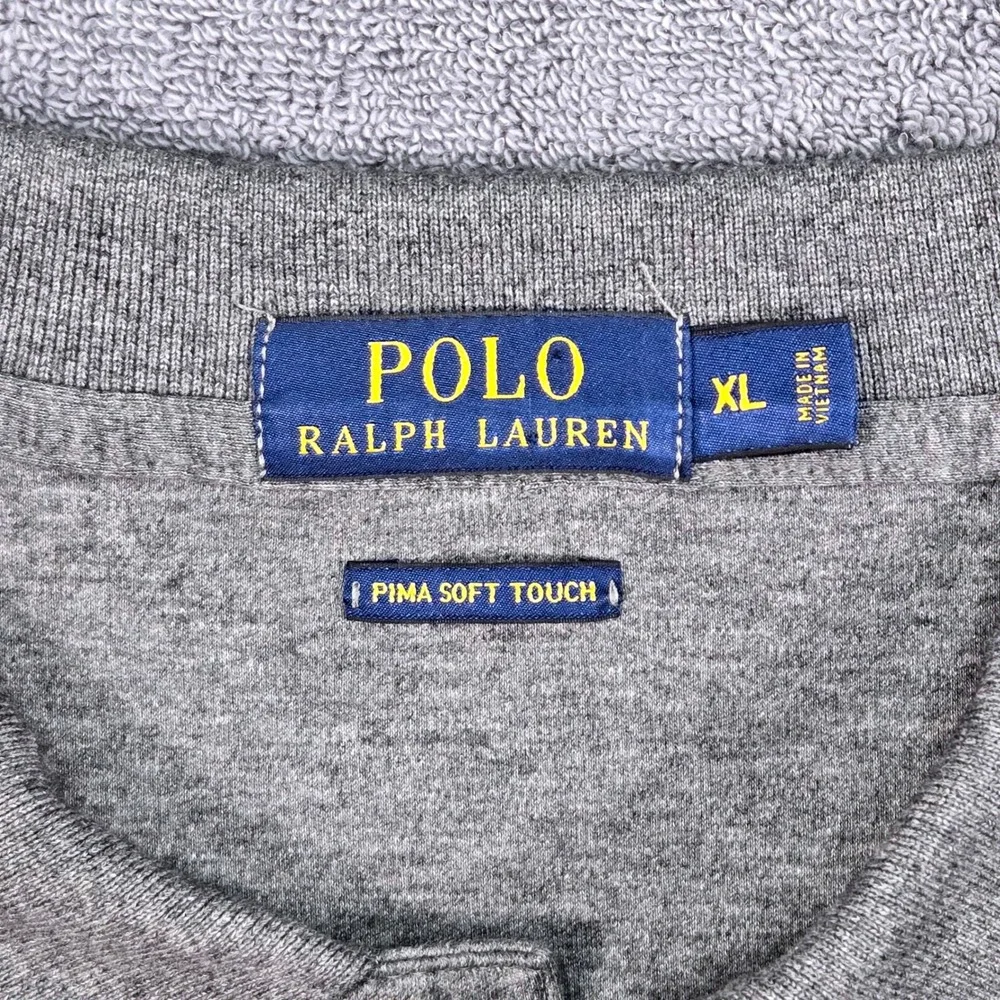 Polo Ralph Lauren Polo Shirt Mens XL Grey Excellent Pima Soft Touch Short Sleeve